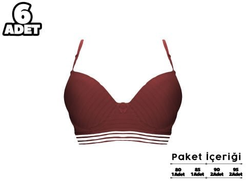 Liza 2170 Misinalı Balenli Desteksiz Sütyen 6'lı