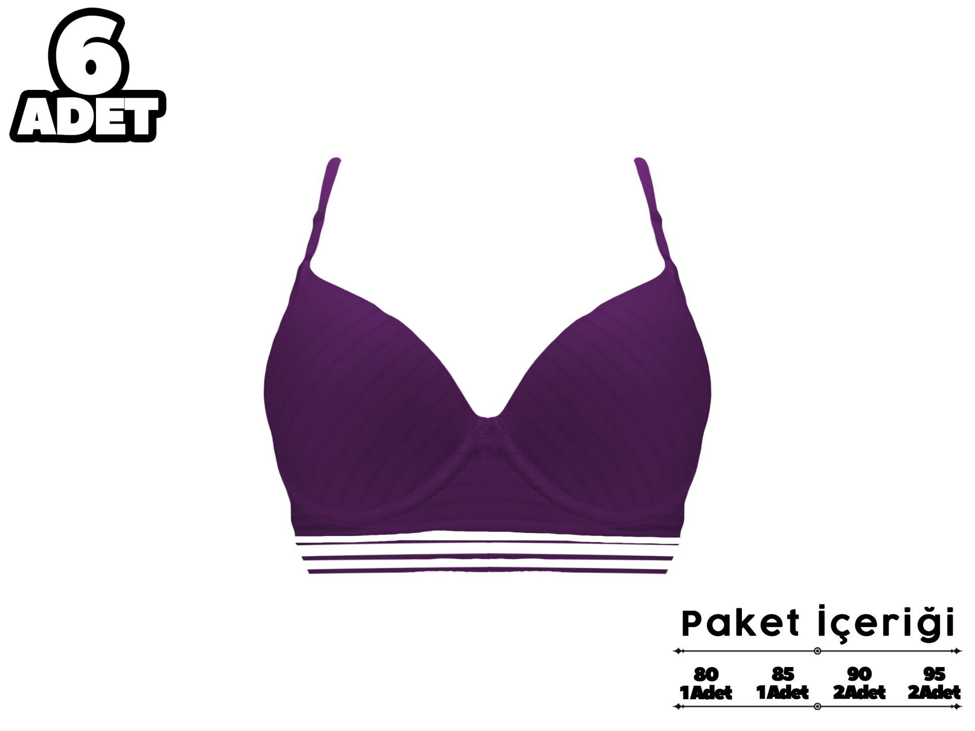 Liza 2170 Misinalı Balenli Desteksiz Sütyen 6'lı