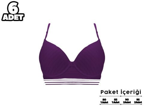 Liza 2170 Misinalı Balenli Desteksiz Sütyen 6'lı