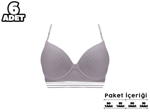 Liza 2170 Misinalı Balenli Desteksiz Sütyen 6'lı