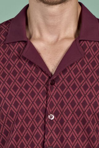 Pijadore 1967 (2XL-3XL-4XL-5XL) Battal Beden Uzun Kollu Erkek Pijama Takım 4'lü BORDO - SERİ-4-LÜ