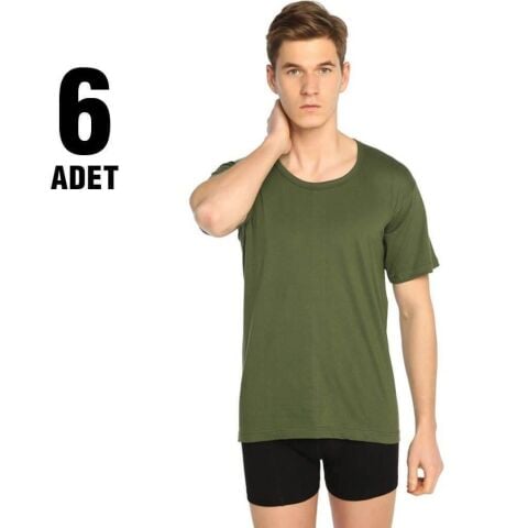 Seher 0002 Renkli Penye Bisiklet Yaka Erkek Fanila 6'lı