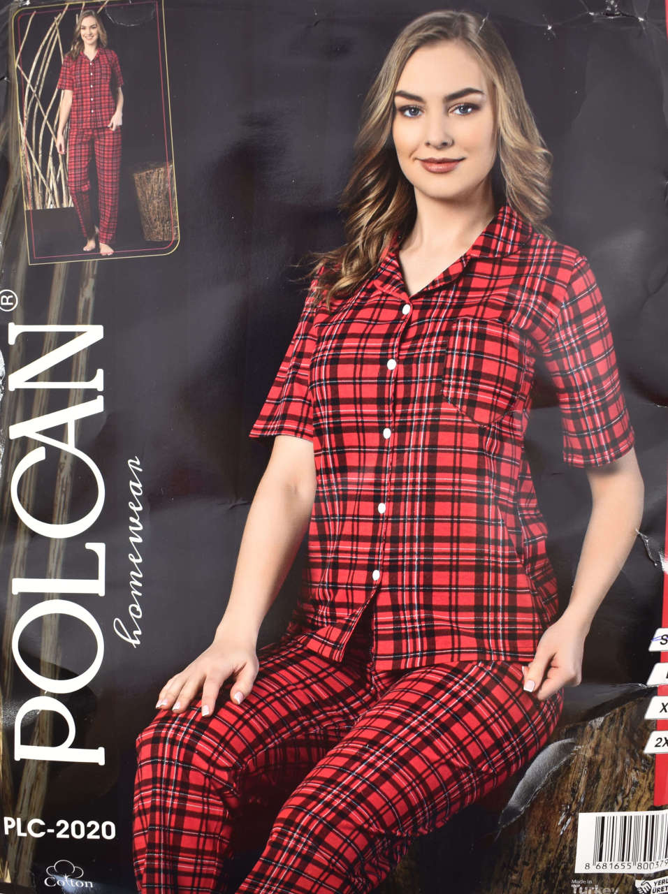 Polcan 2020 Kısa Kollu Düğmeli Bayan Pijama Takımı