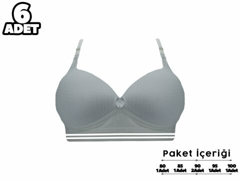 Liza 2190 Ekru Misinalı Balensiz Desteksiz Sütyen 6'lı