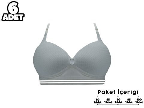 Liza 2190 Misinalı Balensiz Desteksiz Sütyen 6'lı