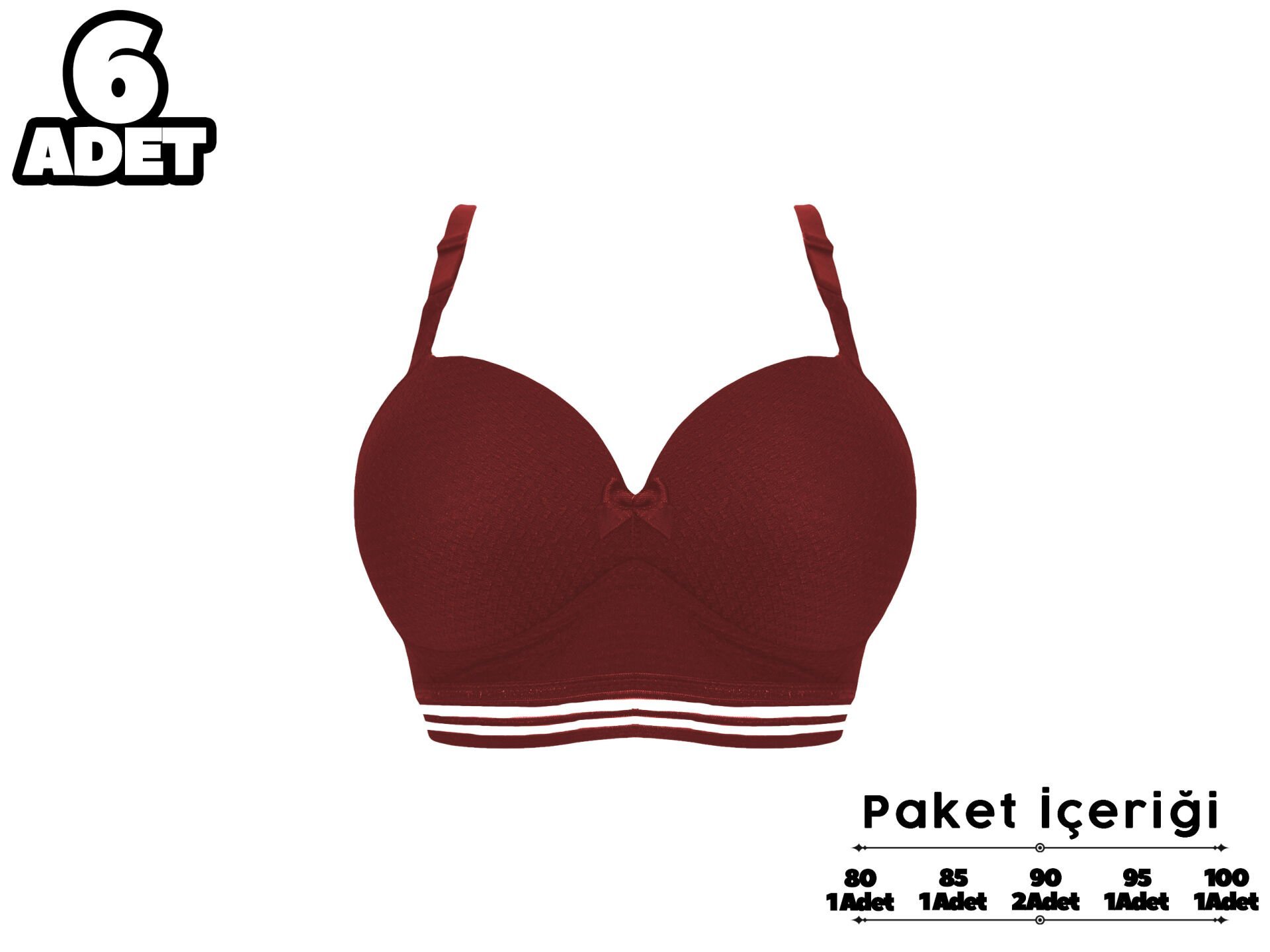Liza 2190 Misinalı Balensiz Desteksiz Sütyen 6'lı