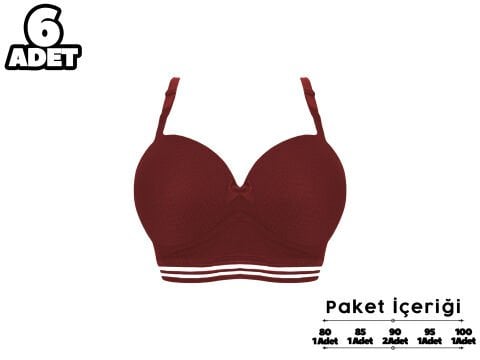 Liza 2190 Misinalı Balensiz Desteksiz Sütyen 6'lı