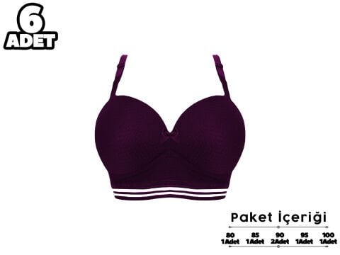 Liza 2190 Misinalı Balensiz Desteksiz Sütyen 6'lı