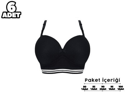 Liza 2190 Misinalı Balensiz Desteksiz Sütyen 6'lı