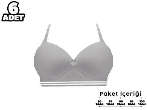 Liza 2190 Misinalı Balensiz Desteksiz Sütyen 6'lı