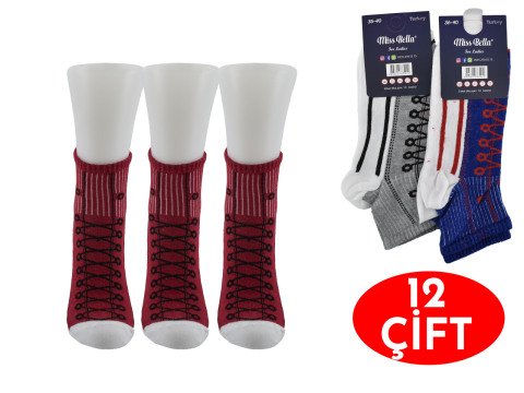 Miss Bella Konvers Bayan Penye Patik 12'li