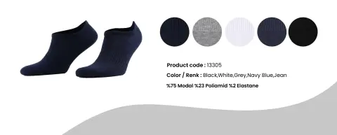 Aytuğ 13305 (41-45) Dikişsiz Modal Erkek Sneakers Çorap 12'li