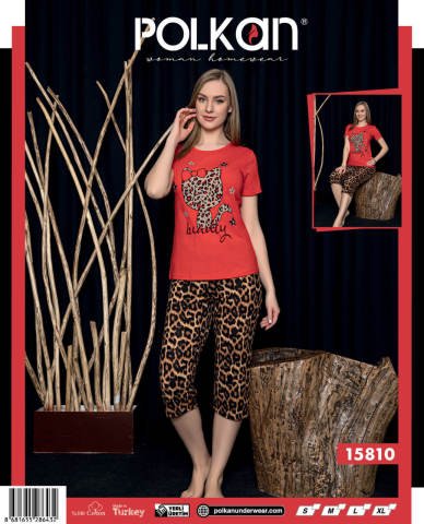 Polkan 15810 Kısa Kollu Kapri Bayan Pijama Takımı