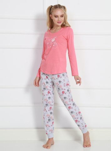 Vienetta 0158 Uzun Kollu Bayan Pijama Takımı