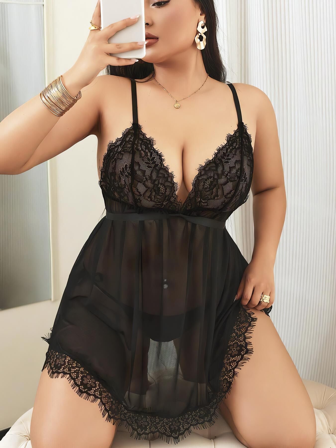 NIGHTLIGHT 3802 Battal Beden Erotik Gecelik