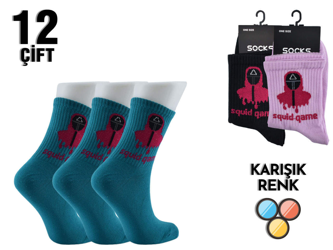 Esinti 11-53 Bayan Çemberli Kolej Çorap 12'li