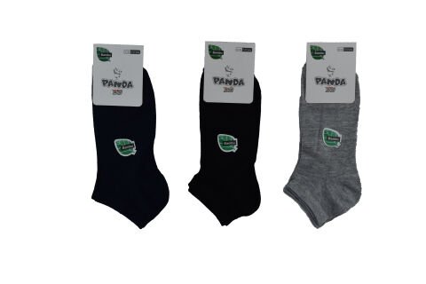 Panda 09 (3-12 Yaş) Kız Erkek Çocuk Bambu Patik Çorap 12'li