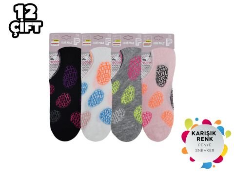 XGRİ POLO 23-14 3'lü Bayan Penye Sneakers 12'li